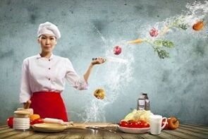 ο σεφ ετοιμάζει πιάτα για την ιαπωνική δίαιτα